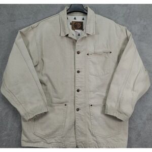 ID International Denim Mens Workwear Jacket Tan Cotton XL Barn Coat Chore Jacket